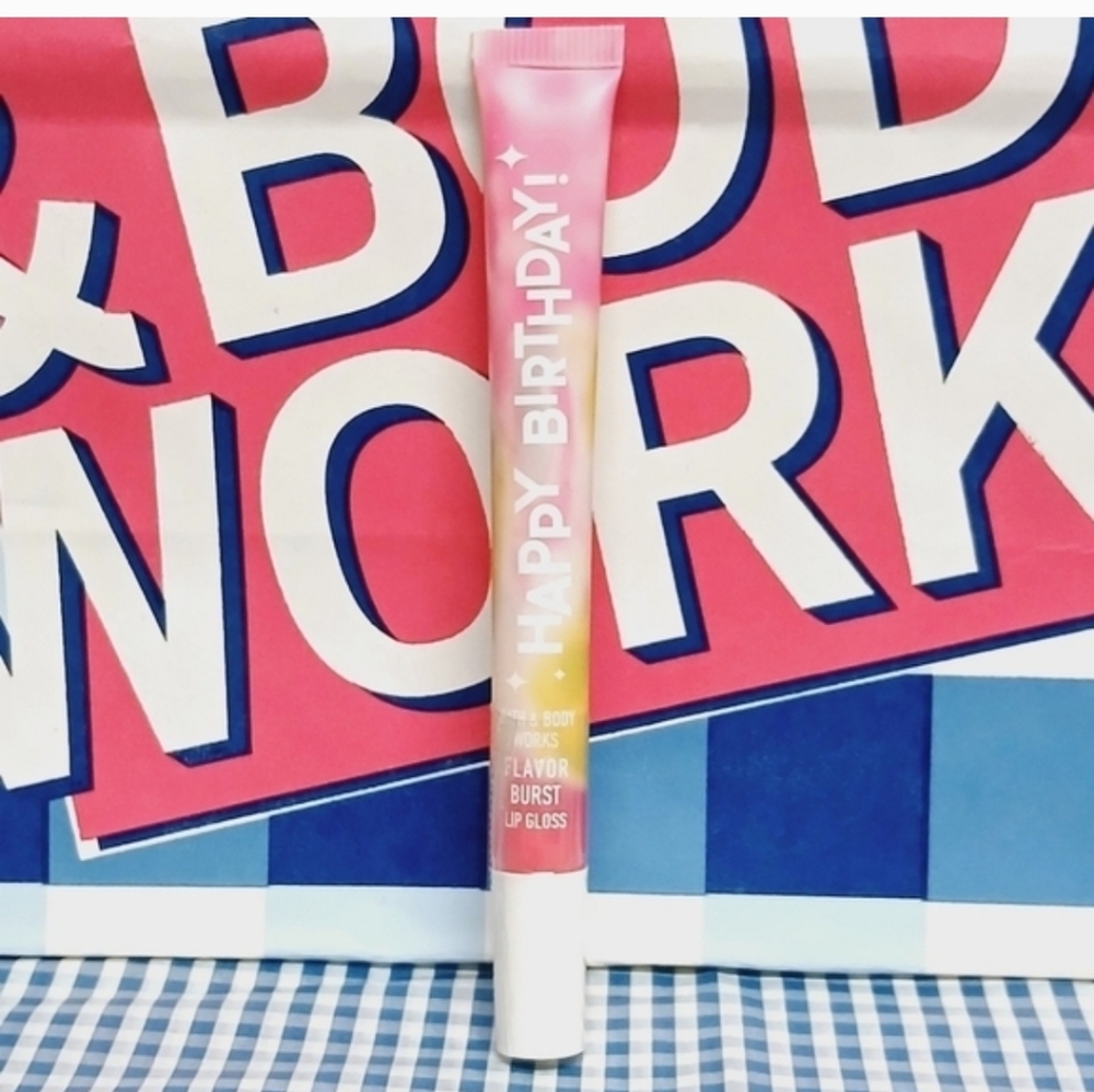 New Bath and Body Works Happy Birthday Burst a Lip Gloss Sealed